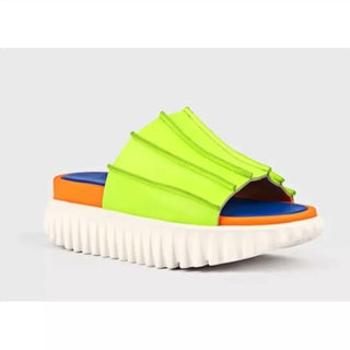 4Ccccees - Women's Waffo Pleat Platform Slides