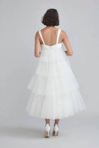 Amsale - Tiered Pleated Tulle Wedding Dress