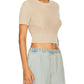 Enza Costa - Open Knit Cropped Short Sleeve Sweater