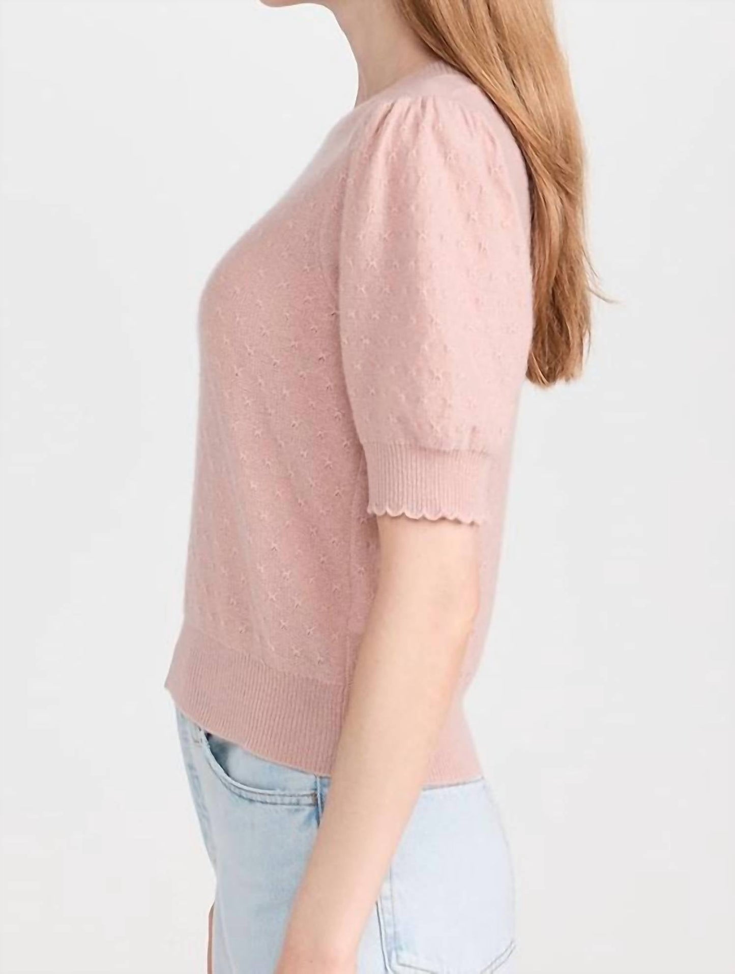 Frame - Pointelle Puff Sleeve Sweater