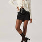 Astr - Lacey Pointelle Tie-front Cardigan