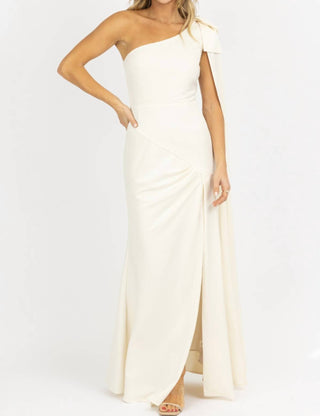 Lena - ONE SHOULDER AND SASH SATIN MAXI DRESS