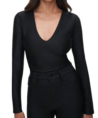 Good American - DISCO V-NECK LONG SLEEVE BODYSUIT