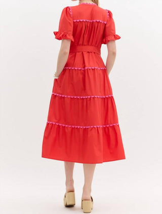 Entro - Scalloped Midi Dress