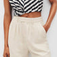 Moon River - Elastic High-waist Linen Shorts