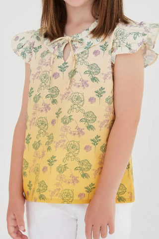 Sasha+Z - Floral Sketched Ombré Top