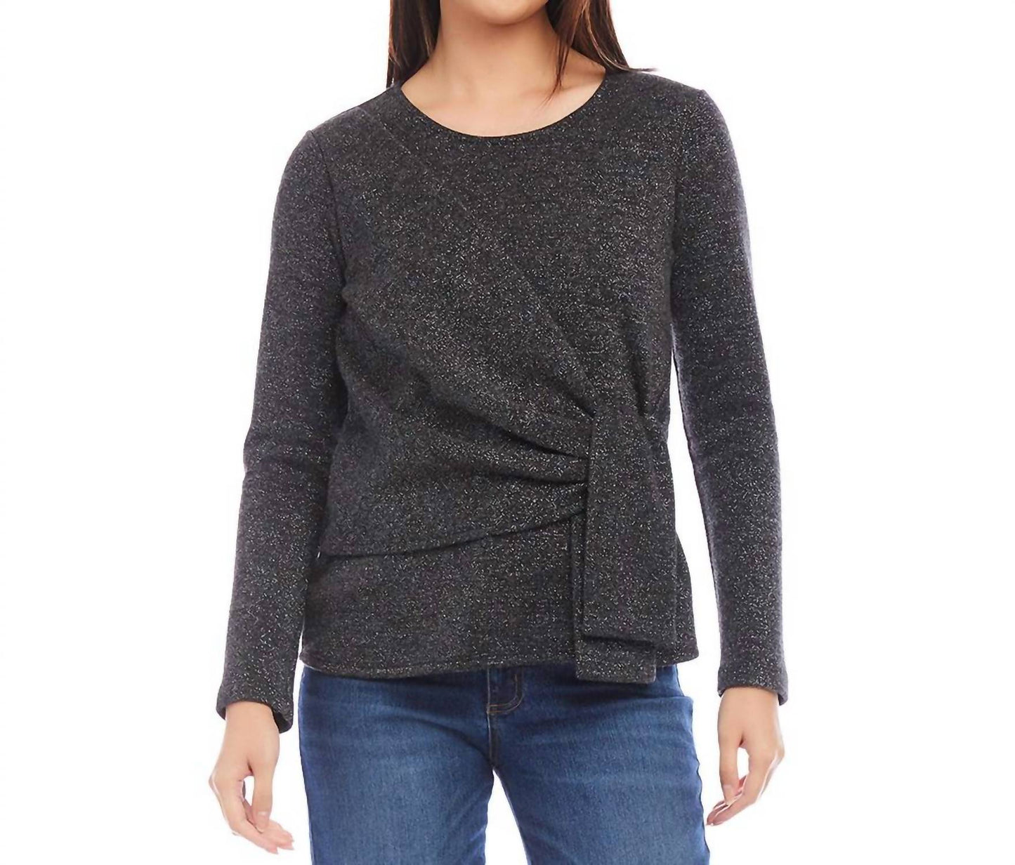 Karen Kane - Petite Size Side Tie Metallic Top