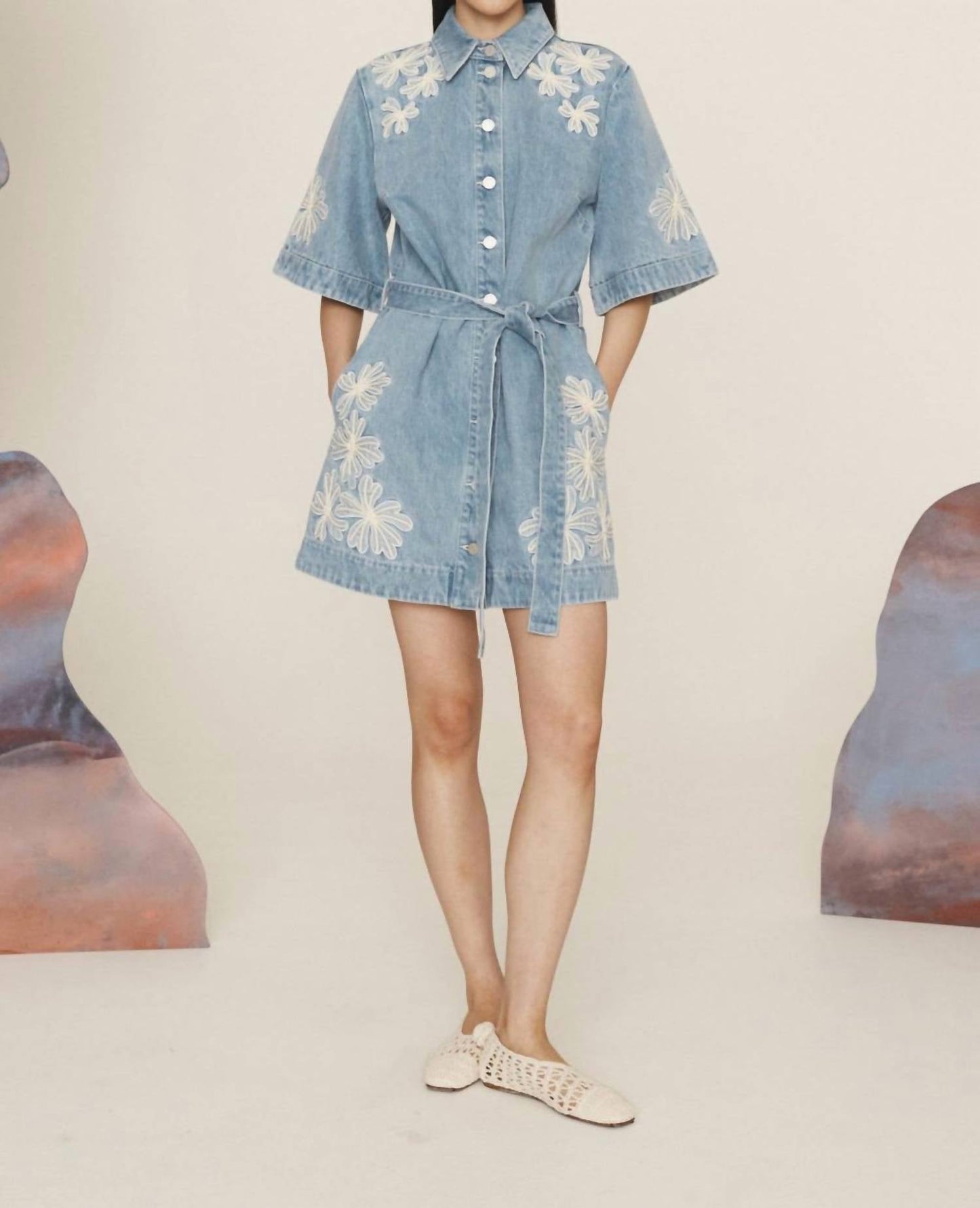 Alemais - Charlene Denim Mini Dress