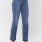 Judy Blue - High Waist Fray Slit Release Hem Straight Denim Jeans