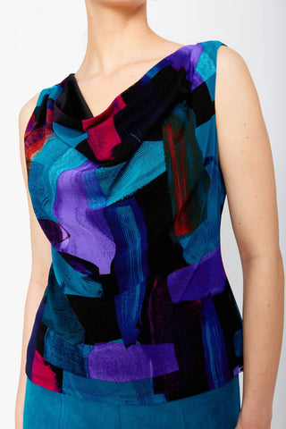 Frank Lyman - Abstract Cowl Neck Knit Top