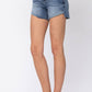 Judy Blue - Mid Rise Half Cuffed Jean Shorts
