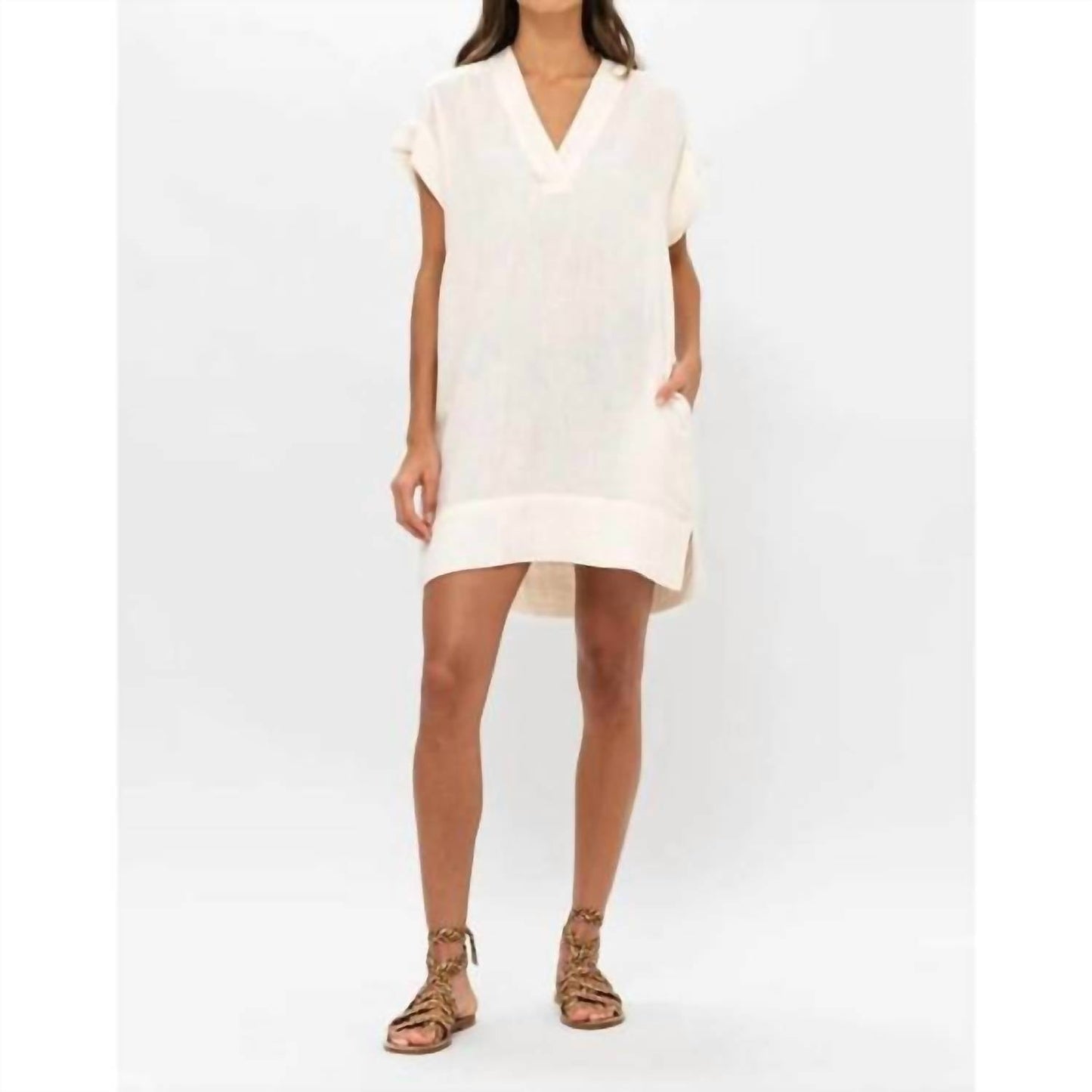 Oliphant - V-neck Roll Sleeve Mini