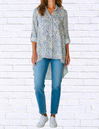 Diva Usa - Floral Viscose High-low Shirt