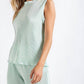 143 Story - Peyton Pleated Sleeveless High Neck Top