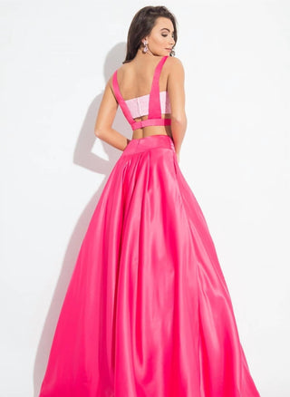 Rachel Allan - Lace Matte Satin Two-piece Ball Gown