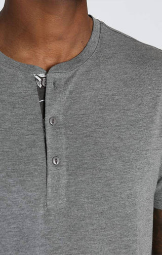 Jachs New York - Stretch Poly Viscose Short Sleeve Henley Tee