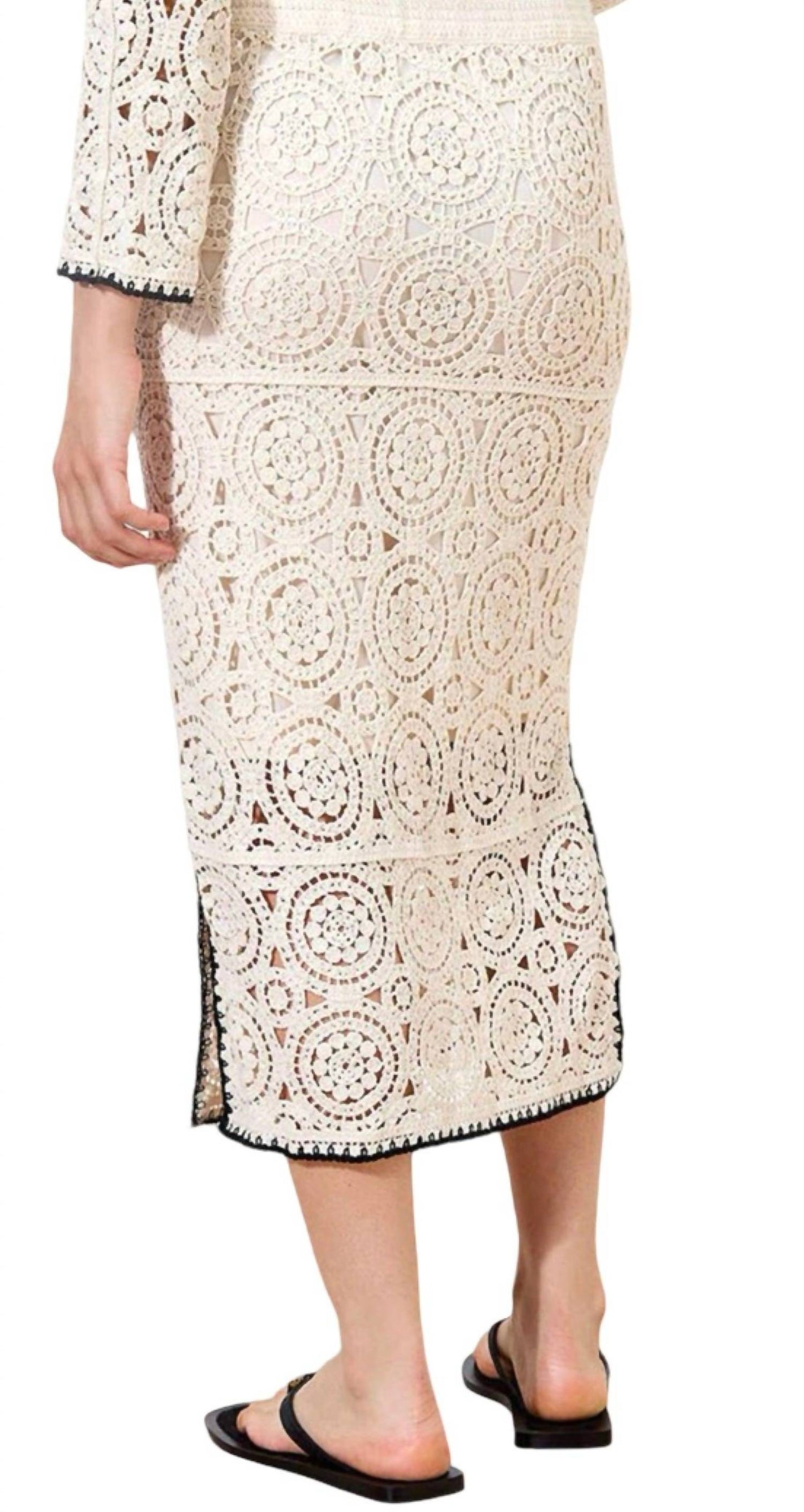 Apricot - Crochet Midi Skirt