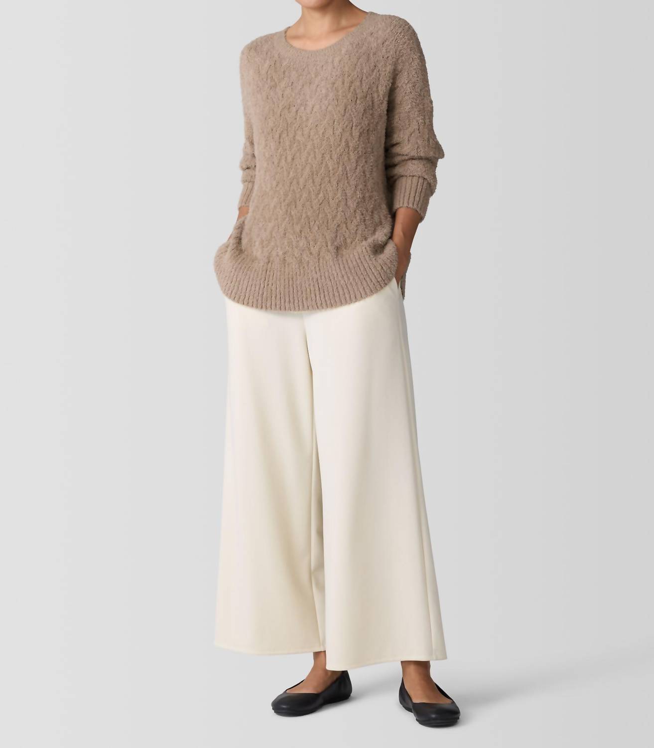 Eileen Fisher - Fringed Organic Cotton Crew Neck Top
