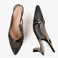 All Black - Women's Sling Back Kitten Heel