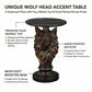 Wolf Head Accent Table Animal Statue