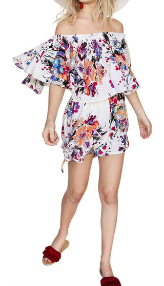 Umgee - Floral Off Shoulder Romper
