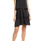 Sam Edelman Tiered Ruffle Satin Dress in Black, Size 10