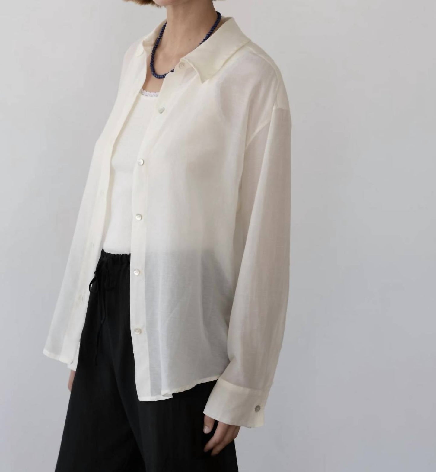 Donni. - Silk Cotton Sheer Shirt