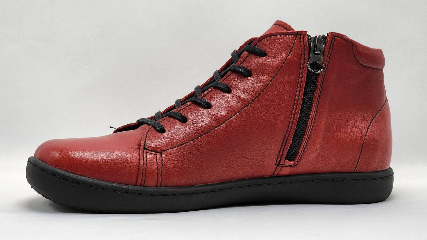 Kcr Group - Women's Medical-Sole Fur-Lined Zip-Up Leather Boots