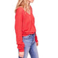 Free People - Coral Knit Gossamer V-Neck Sweater
