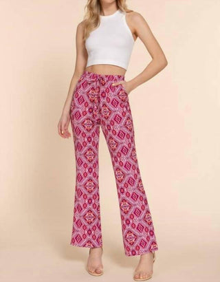 Active Basic - Stretch Print Straight Long Pants
