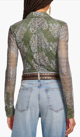 Ramy Brook - Hamilton Plaid Jacquard Button Up Top