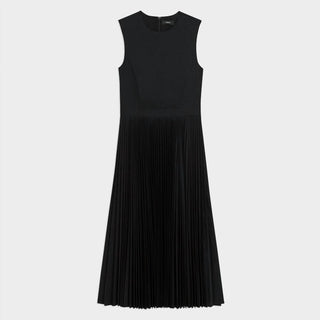 Theory - Sleek Poplin Pleated Midi Dress