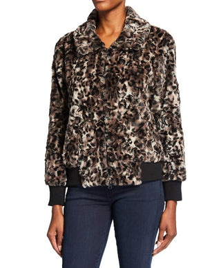 Johnny Was - Leopard Faux Fur Bomber Jacket