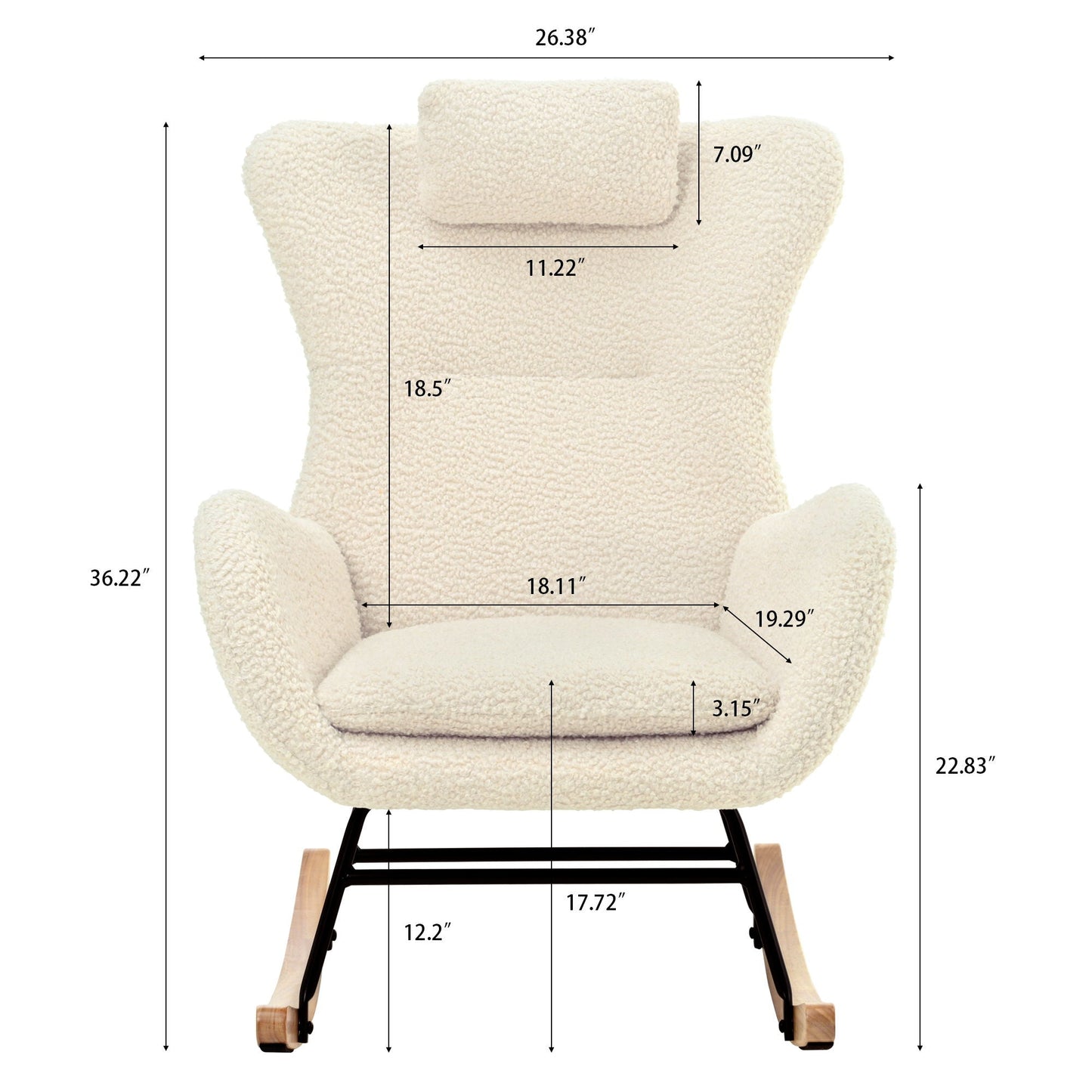 Rocking Chair Nursery Teddy Upholstered Rocker Glider Chair
