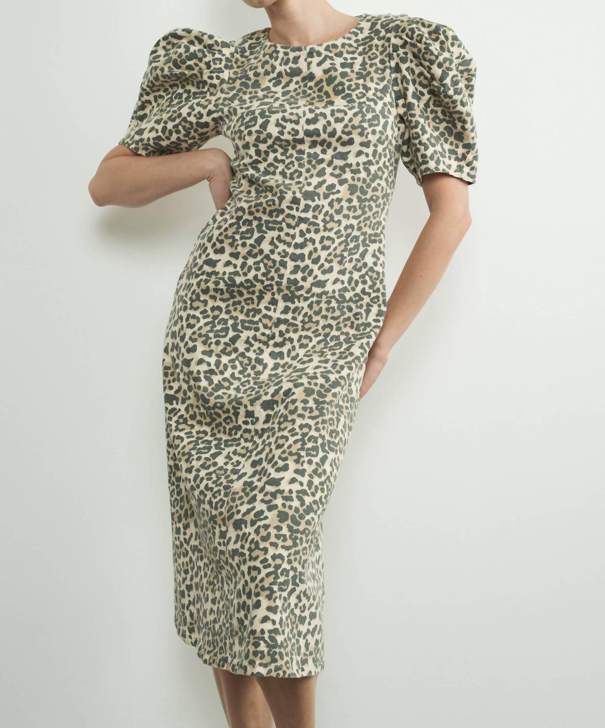 Aaron & Amber - Puff Sleeve Midi Dress