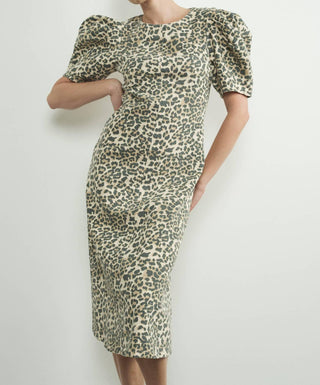 Aaron & Amber - Puff Sleeve Midi Dress
