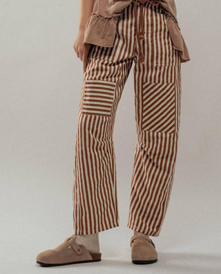 Urban Daizy - Railroad Striped Patch Pocket Utility Pants