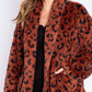 Pj Salvage - Leopard Print Cozy Shearling Cardigan Recoca