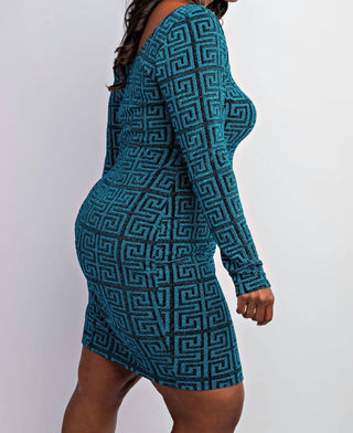 The Curve La - Plus Size Scoop Neck Short Dress