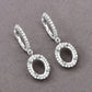 0.32 Carat Genuine White Diamond 14K White Gold Semi Mount Earrings - holds 8x6mm Oval Gemstones