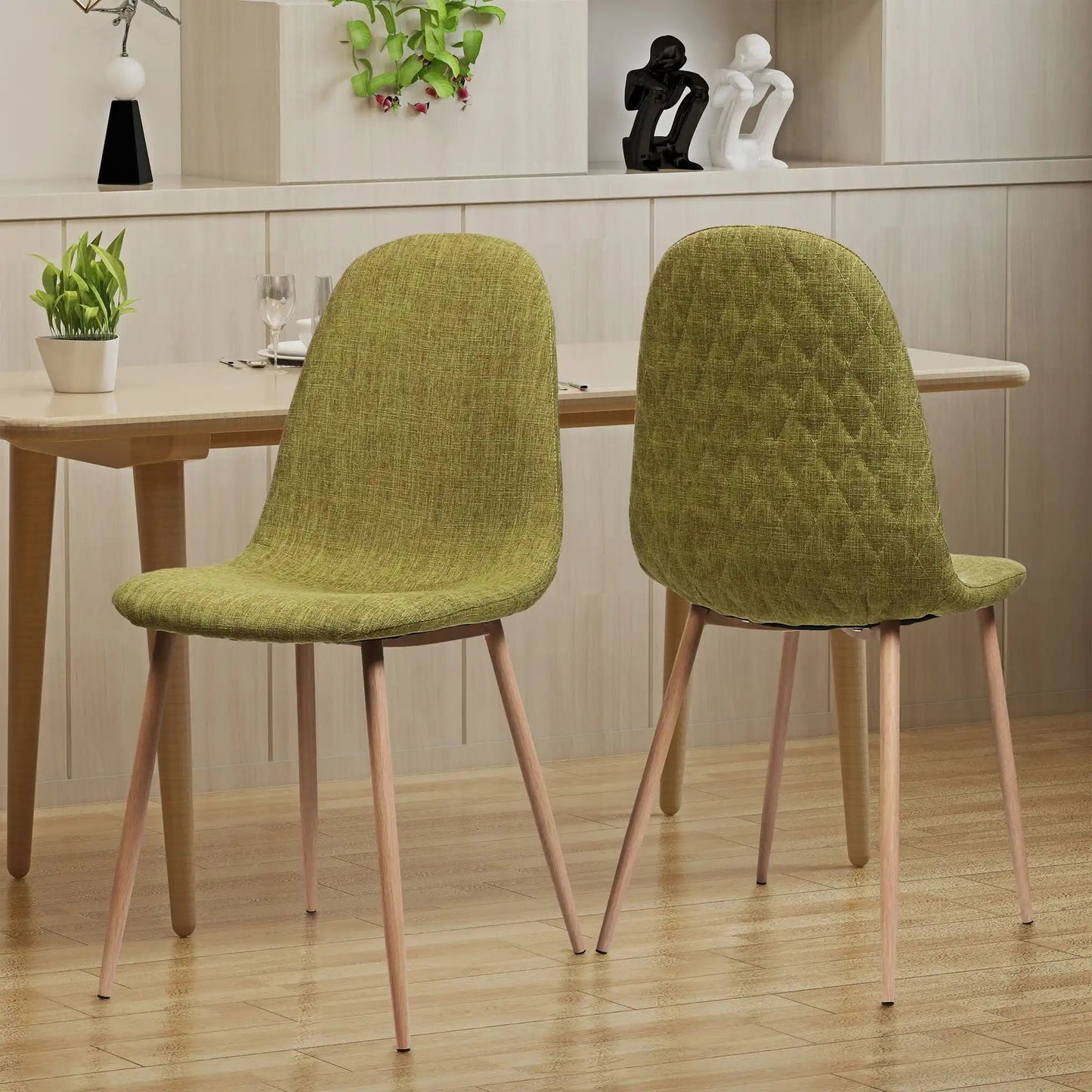 Elegant Dining Chair Set With Fabric