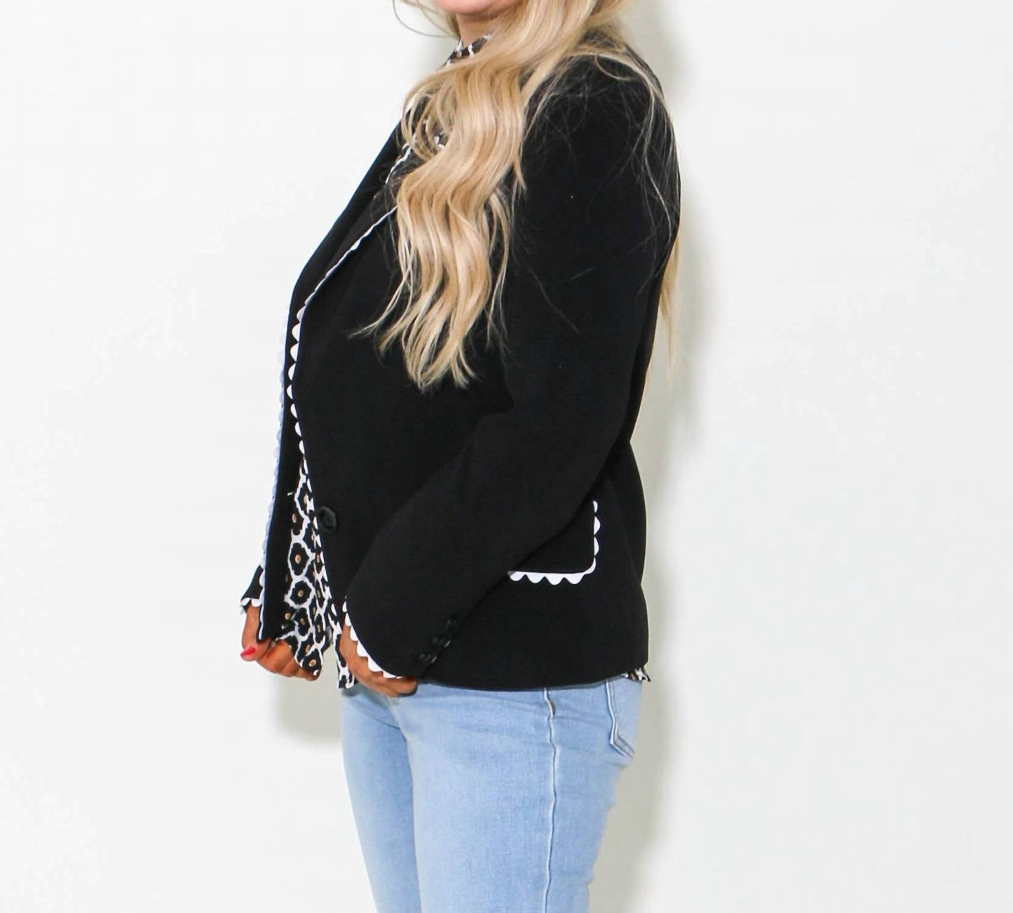 2.7 August Apparel - Rickrack Edge Blazer