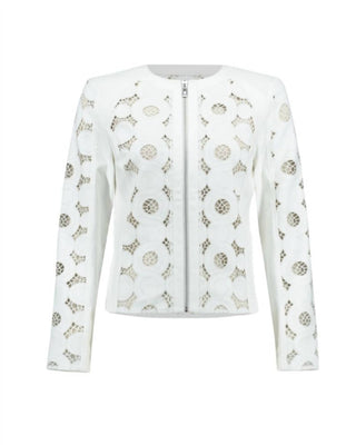 Joseph Ribkoff - Foiled Suede Laser Cut Jacket