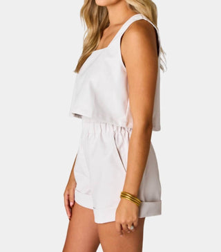 Buddylove - "It's Game Day!" White Faux Leather Crop Top