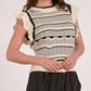 Elan - Flutter Sleeve Crew Neck Sweater Top