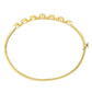 14K Yellow Gold Alternating Bezel Set 5MM Oval Shaped Tanzanite and 1/5 Cttw Diamond Bangle Bracelet (H-I Color, VS2-SI1 Clarity) - Fit's wrists up to 7.25" Inches