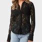 Olivaceous - Lace Button Up Top