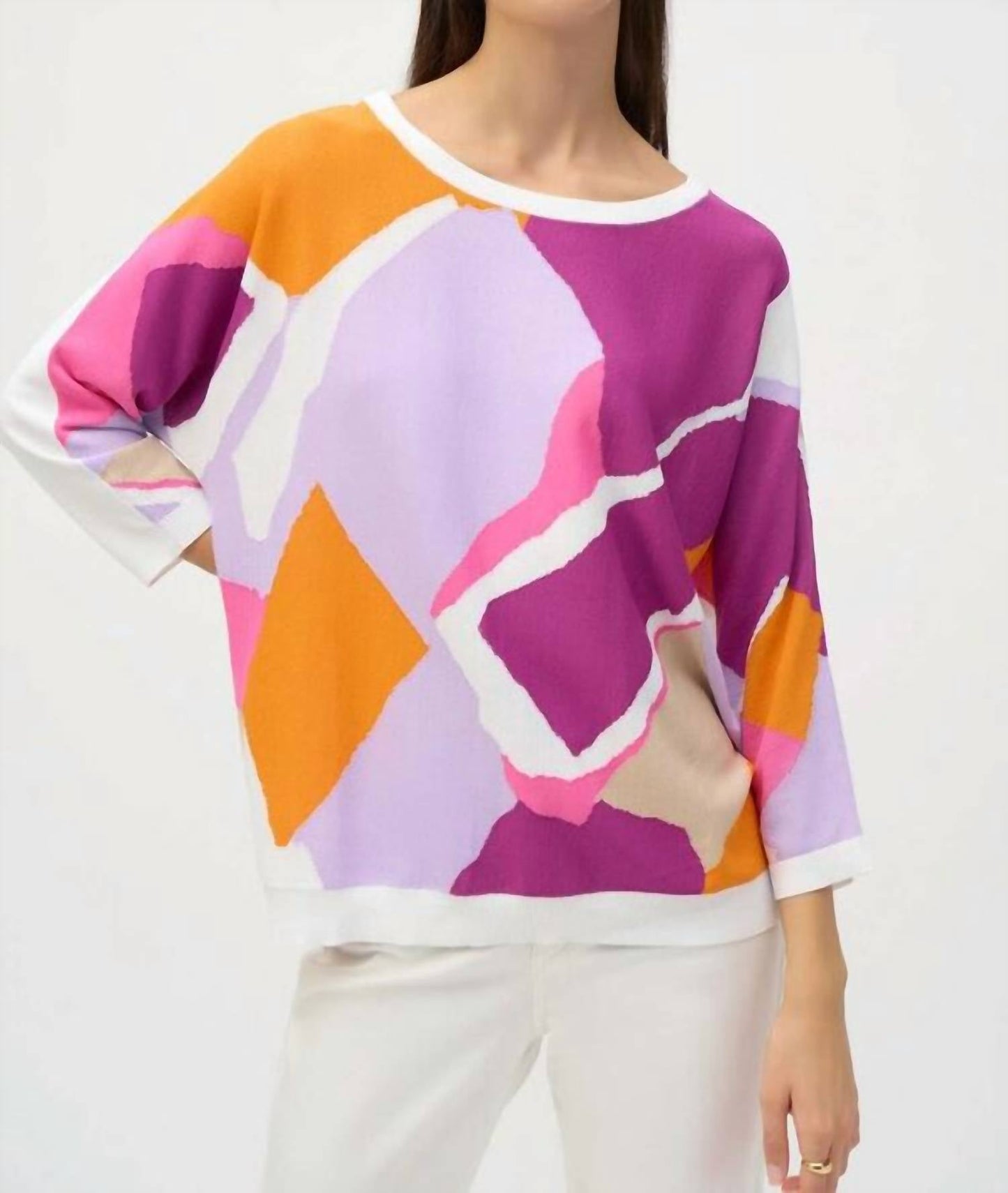 Joseph Ribkoff - Color-blocked Relaxed Pullover