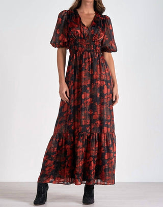 Elan - V-neck Floral Maxi Dress