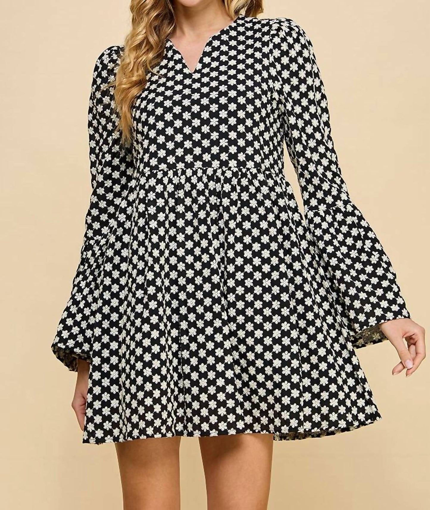 Pretty Follies - Shelby Floral Embroidered Shift Mini Dress